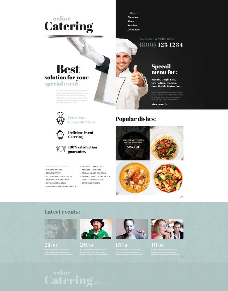 Catering website design experts