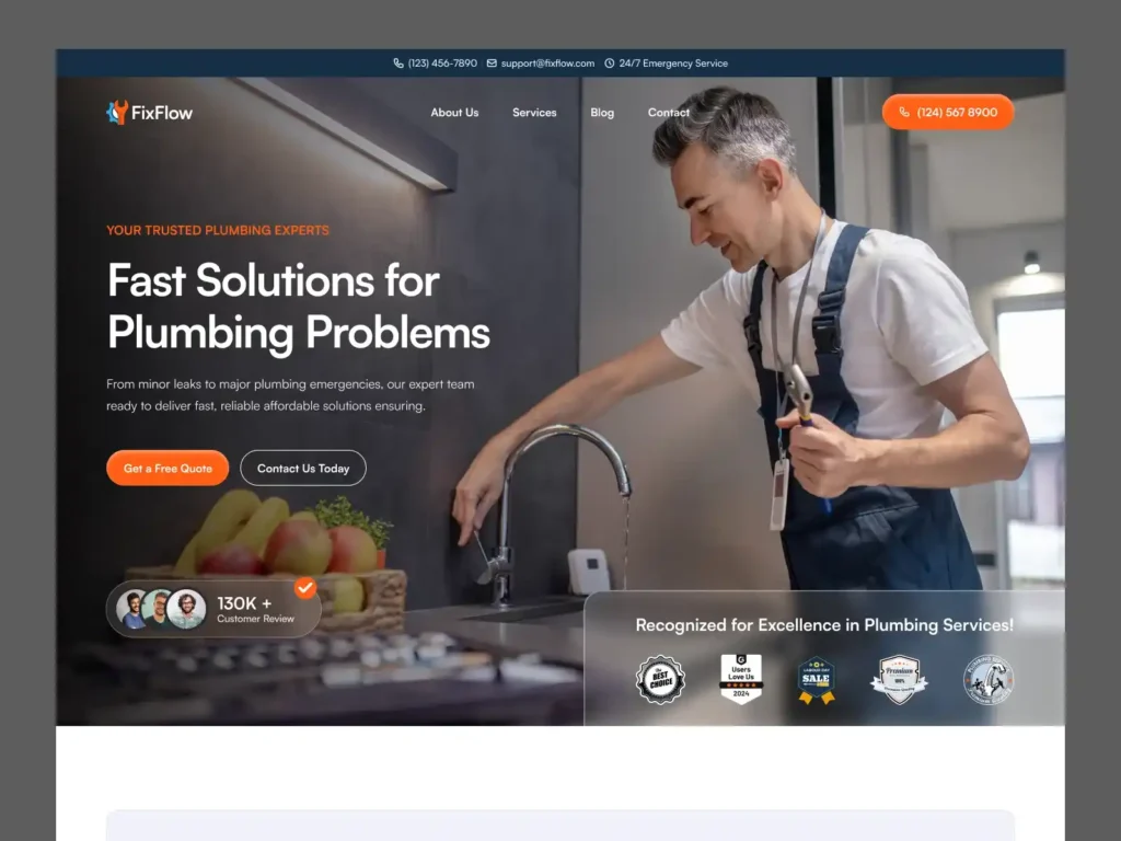 Plumber Web Design 4 Professional plumbing website design for local plumbers