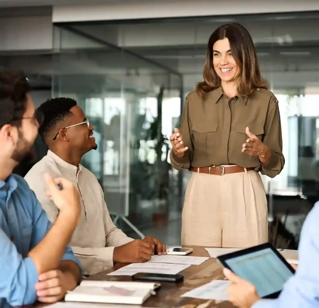 Expert team planning web design strategy